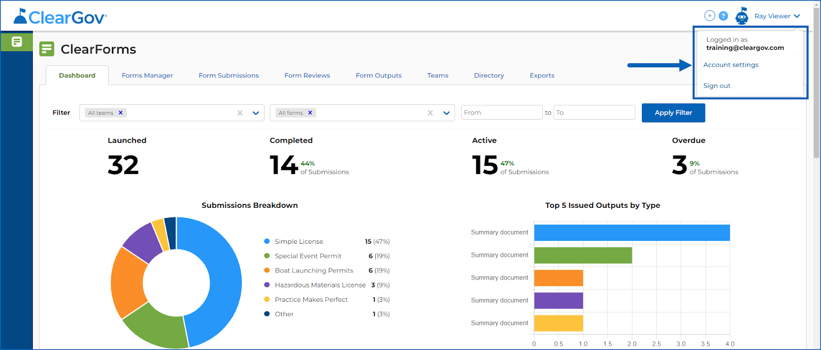 Setting up your Profile through Account Settings – ClearGov Support Center