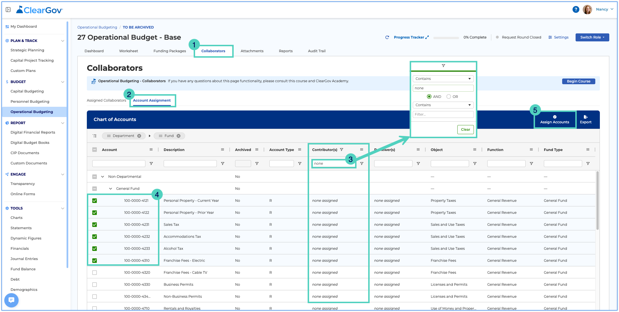 OB - Locate Unassigned Accounts in Account Assignement tab.png