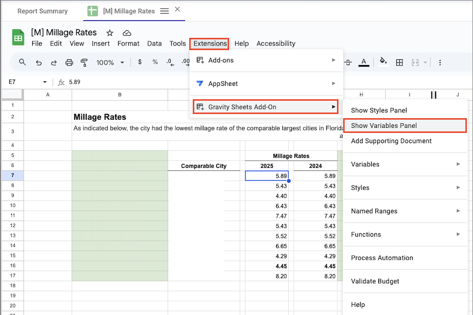 Gravity - Create a Link Variable – ClearGov Support Center